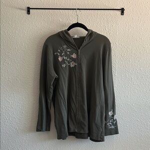 J. Jill Sage Green Floral Cardigan